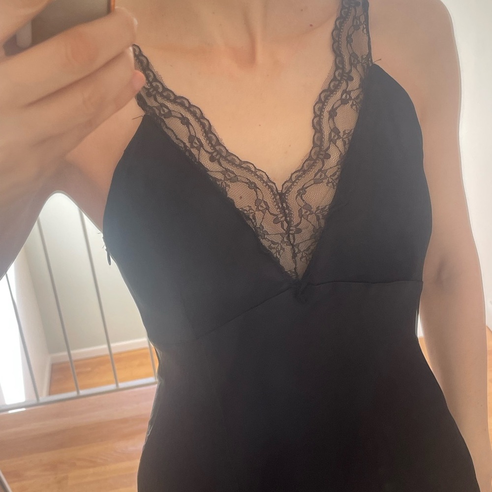 Zara Black Lace V-Neck Slip